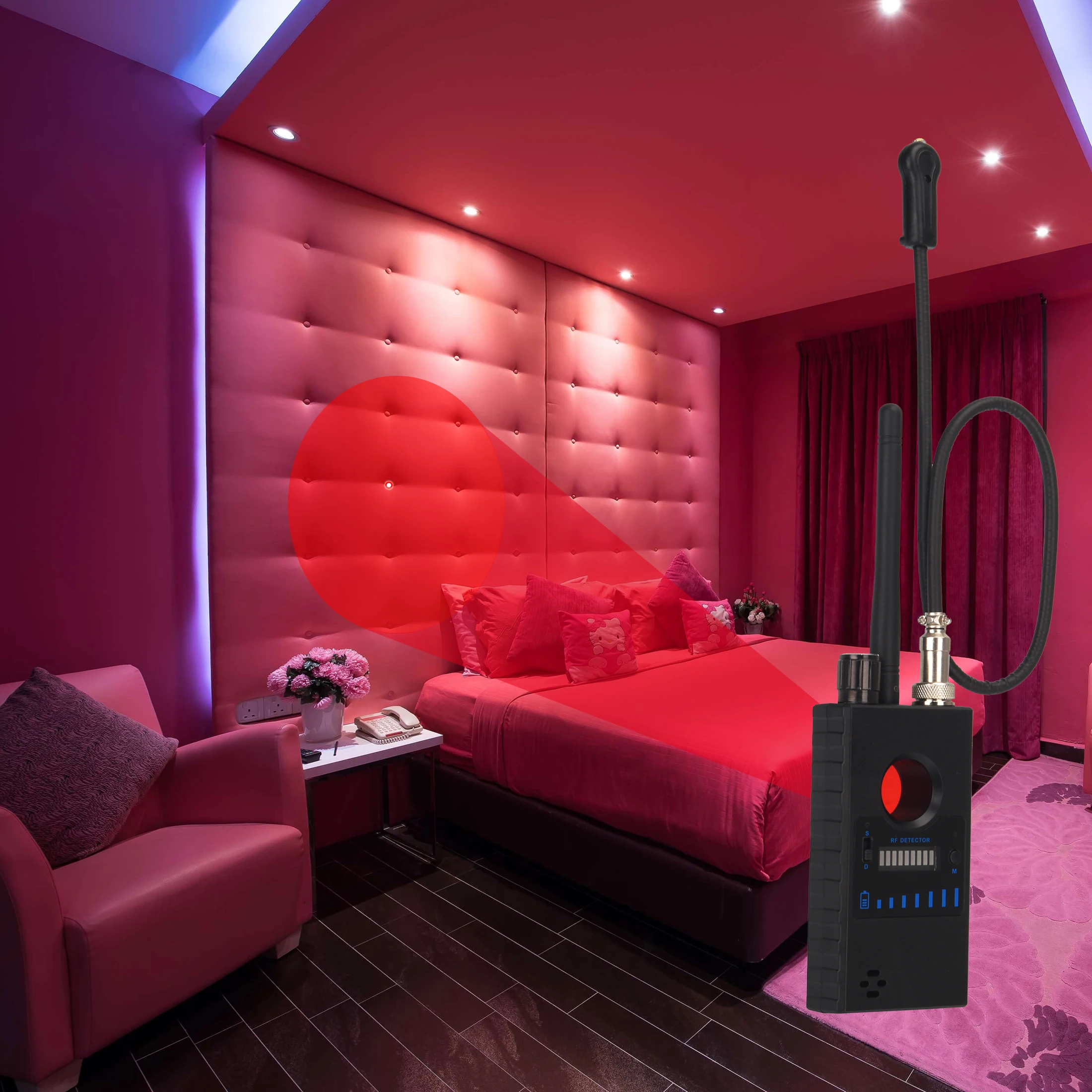 Anti Spy Camera Bug RF Signal Detector, Wireless Camera GPS Tracker Higher Sensitivity GSM Device Finder Radio Scanner Laser Sca