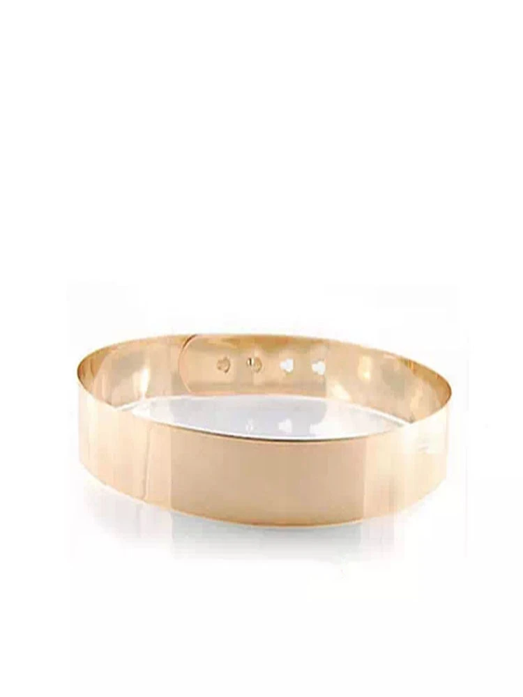 

(10 pieces/lot) fashion women gold full metal plate metallic mirror belt designer style fit waist 25'' to 29.5''