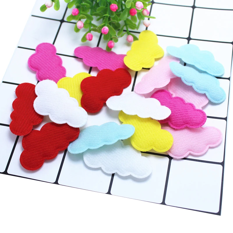 30Pcs 4.5*2.5cm Candy colors Clouds Patches Applique DIY Craft Scrapbooking Decor Baby Headdress Ornaments Accessories