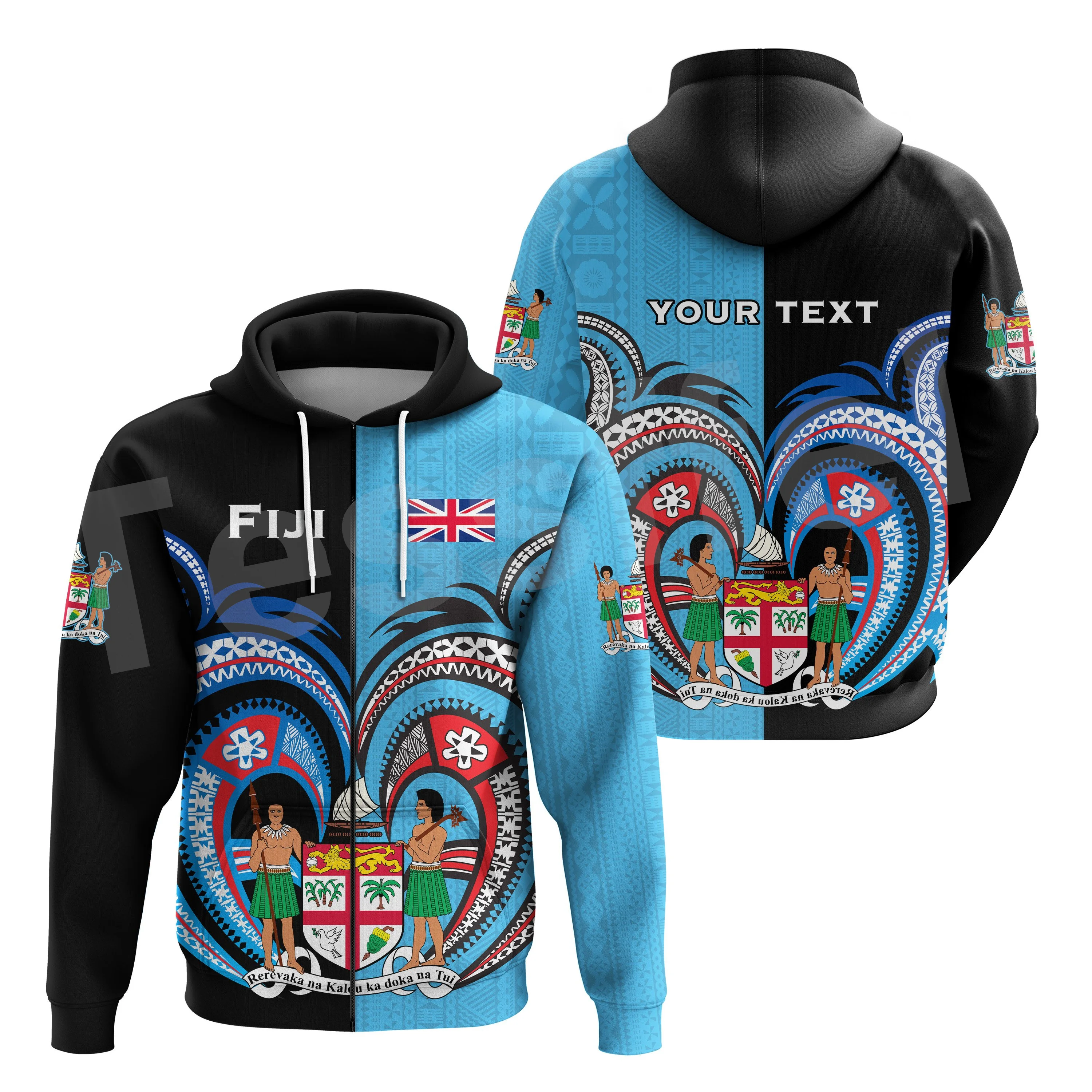 Tessffel Polynesia Tribe Turtle Country Flag Fiji Rugby Harajuku Tattoo 3DPrint Men/Women Unisex Casual Funny Autumn Hoodies A26