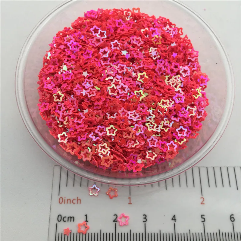 3mm Hollow Star P PVC loose Sequins Glitter Paillettes for Nail Art Manicure, Wedding Confetti,Accessories for Ornament/Crafts