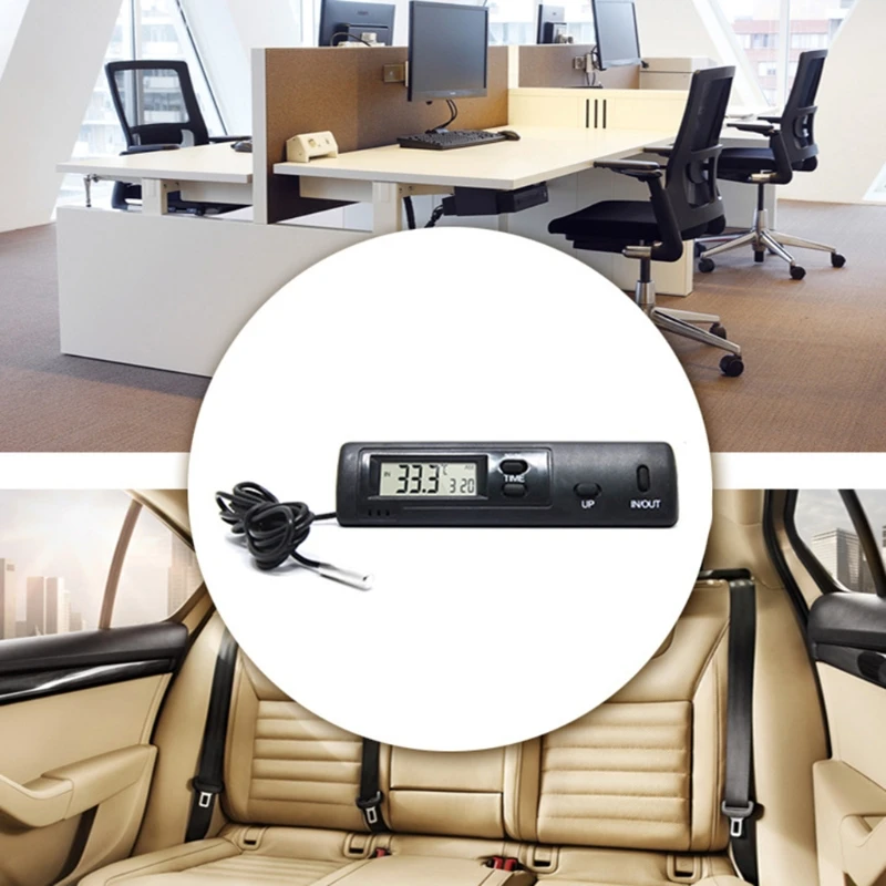 ميزان الحرارة في الخارج وساعة ℃/℉ 12/24H للسيارات سيارة المنزل الثلاجة M4YC