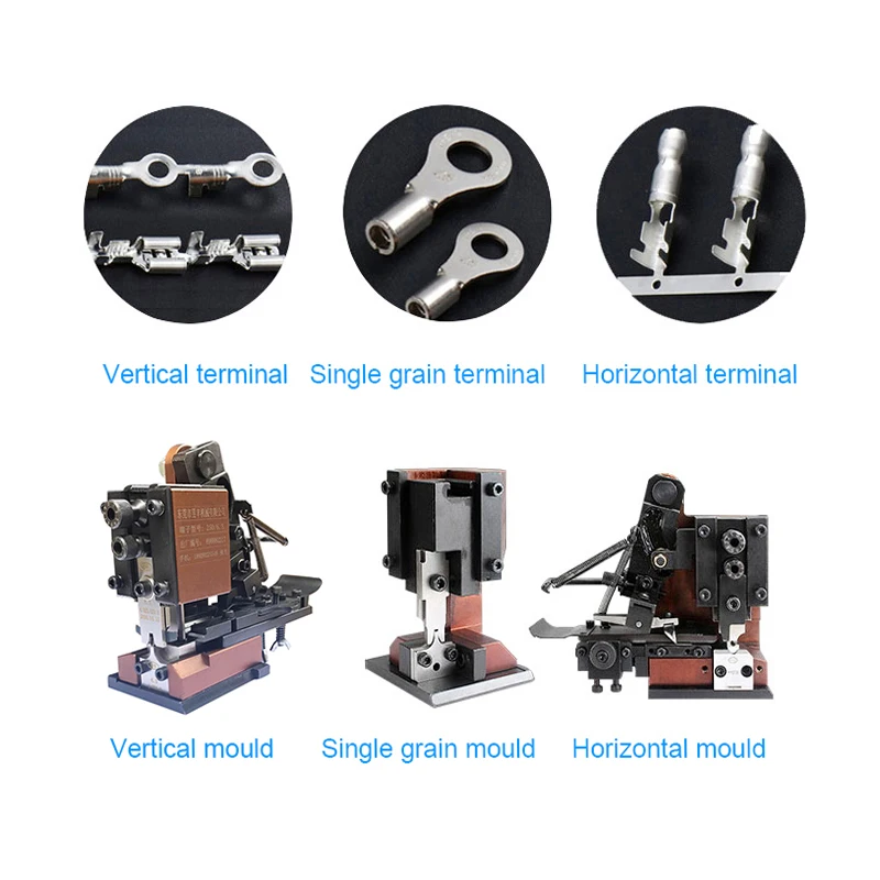 

Horizontal Mold Vertical Mold Single Grain Mold and Blades Terminal Crimping Machine Connectors & Terminals Part Kits