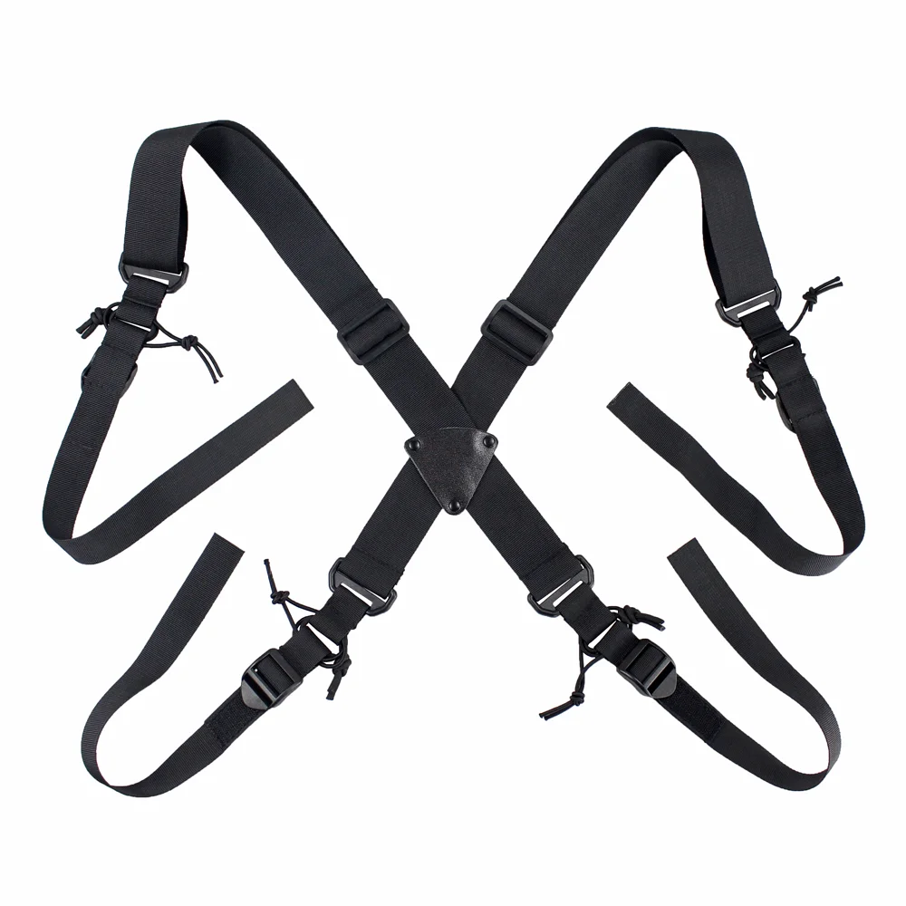 Tactical X-Shape Suspender Military Hunting Duty Belt Harness Multifunctional Adjustable Back Support Airsoft Combat Sling Strap