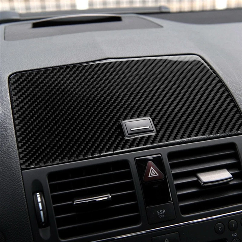 Carbon Fiber Sticker Interior Trim Car Center Console Navigation Panel Cover for Mercedes Benz C Class W204 Accessories