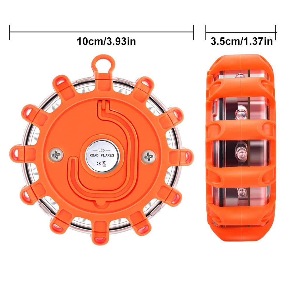 2Pcs 3Pcs 6Ppcs Car Emergency Strobe Flashing Warning Light Roof Road Safety Lamp Roadside Orange Yellow Magnetic Beacon Light