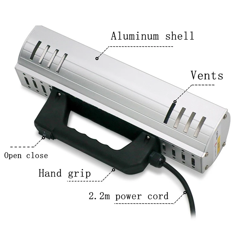 Lámpara Solar de prueba para hornear, película de aislamiento térmico para coche, pintura en aerosol, barniz para hornear infrarrojo de mano, 1000W, 220V