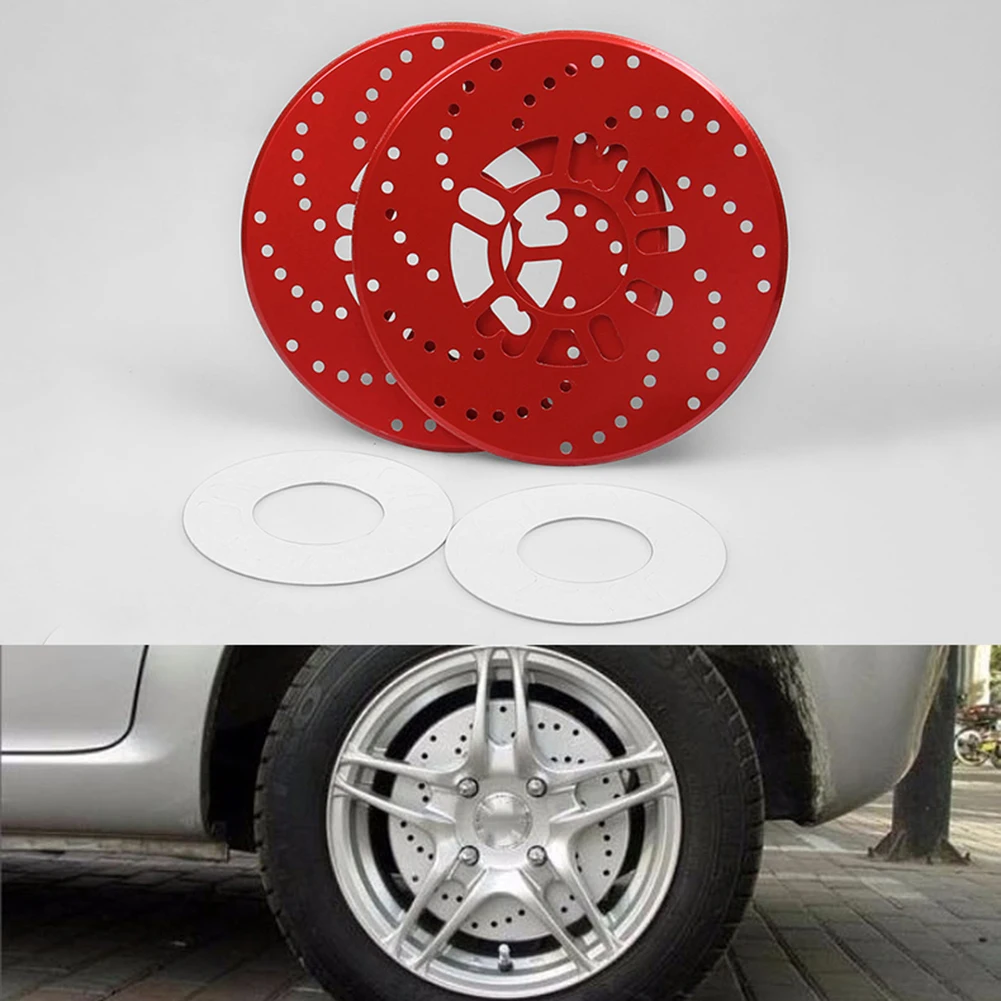 1 Pair Aluminum Alloy 26cm Drum Brake Decorative Disc Car Brake Cover For 14inch Drum Brake Automobile Modification Accessories