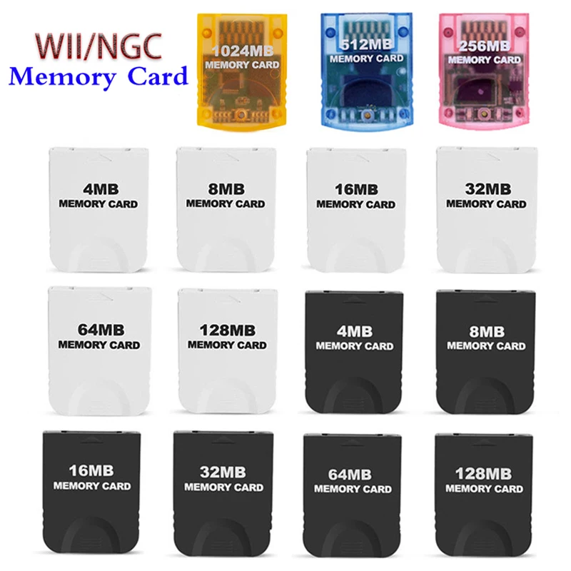 1024MB 512MB 256MB 128MB 64MB 32MB 8MB 4MB Memory Card For Wii Gamecube Game Cube NGC GC