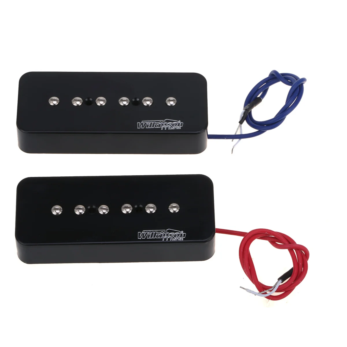 

Wilkinson M Series Alnico 5 P90 Soapbar Pickups Neck and Bridge Set for Les Paul/ SG Electric Guitar, Black