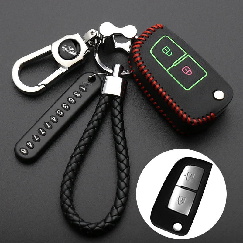 Leather Car Key Cover Case For Nissan Qashqai J10 J11 X-Trail t31 t32 kicks Tiida Pathfinder Murano Note Juke Micra Almera Tiida