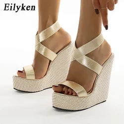 Eilyken Summer Fashion Super High Peep Toe Gladiator zeppe sandali donna Cover tacco piattaforma scarpe taglia 35-42