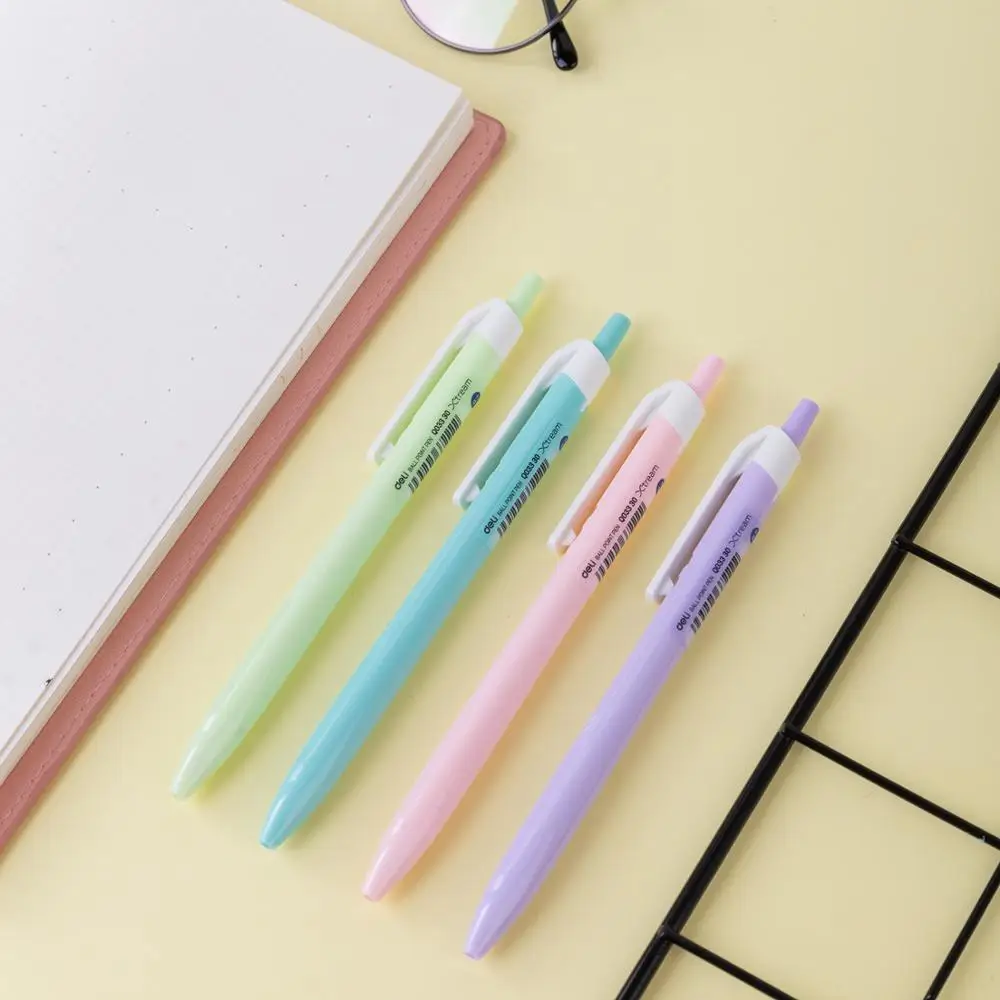 1SET DELI Ball Pen Color Student Ballpoint Pens Smooth Writing Mini Tip 0.7mm Fashion Macaroon School Office Supplies Stationery