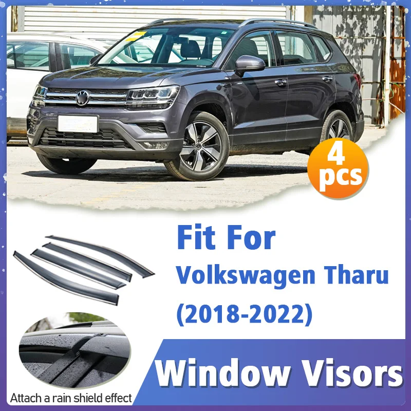 

Window Visor Guard for Volkswagen VW Tharu 2018-2022 Vent Cover Trim Awnings Shelters Protection Sun Rain Deflector Accessories