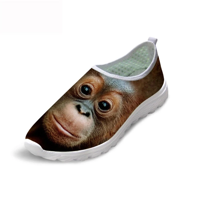 Casual Autumn Summer Mesh Shoes Men s 3d Animal Wolf Shoes Cute Panda Monkey Printed Beach Water Shoes Slip on Loafers Flats AliExpress