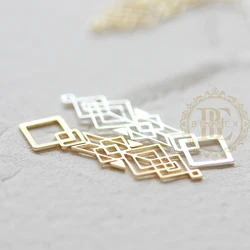 DIY Supply-Solid Raw Brass Finding Link - Geometry- 26*18mm (4608C)