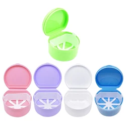 Caja de baño para dentaduras postizas, organizador de almacenamiento Dental con contenedor de red colgante, cajas de limpieza de dientes artificiales
