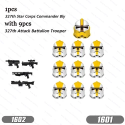 10pcs/lot Commander Bly with Clone 327th Star Corps Troopers Building Blocks Bricks Star Action Figure Wars Toys Kids Gifts