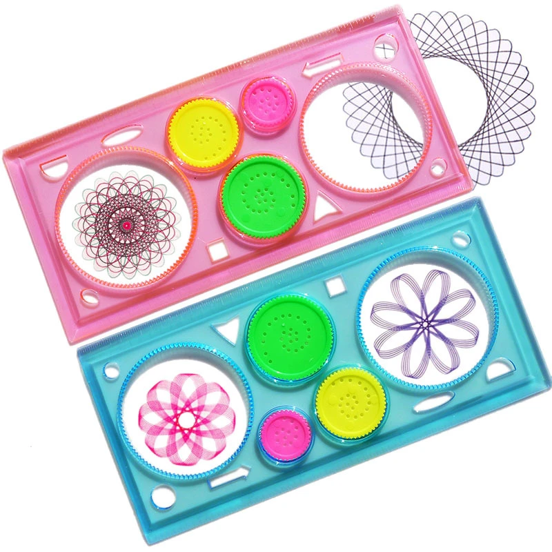 1pcs Geometric Ruler for Students Mathematics Drawing Drafting Tools Learning Painting Children Puzzle Toys Spirograph Art Tool