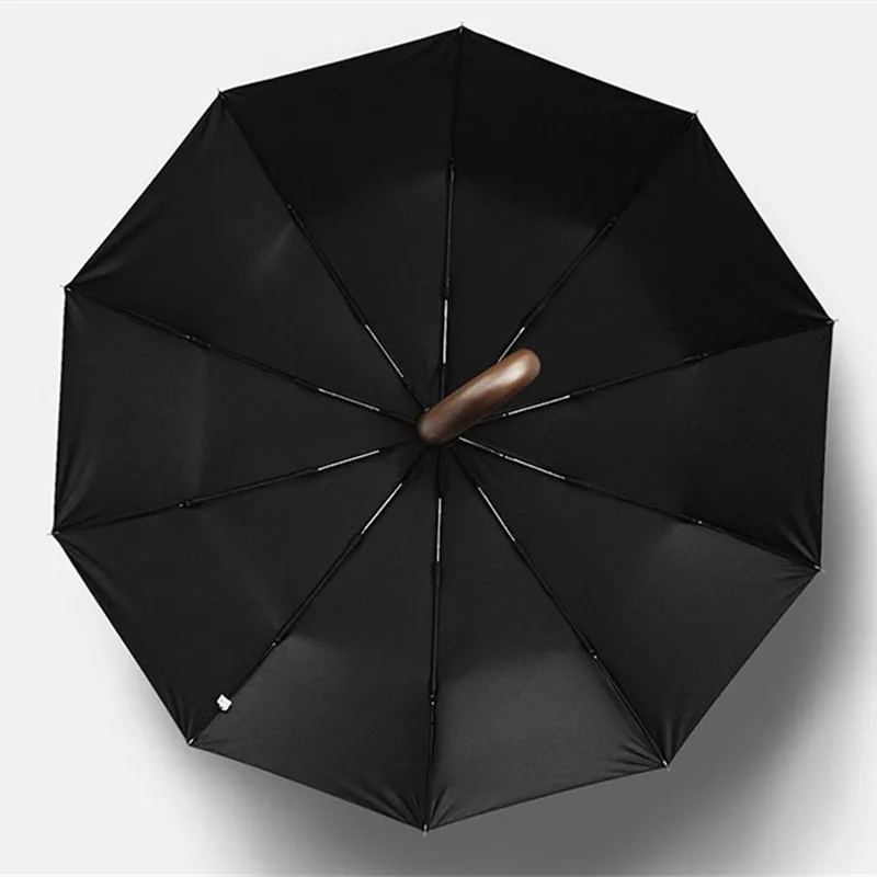 PALONY-Wind Resistant Folding Automatic Umbrella for Men, Auto Luxury Big Windproof Umbrellas, Rain Black Coating, 10K