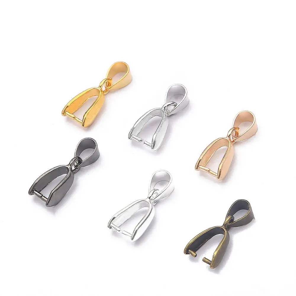 10pcs/lot 7 colors Copper Charm Bail Beads Melon Seeds Buckle Plated Pendants Clasp Hook Clips For DIY Jewelry Making Supplies