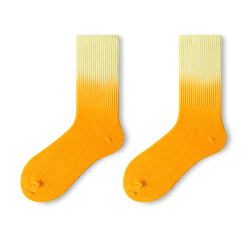 Calcetines de tubo con degradado para hombre y mujer, medias deportivas de baloncesto, Skateboard, Hip-hop