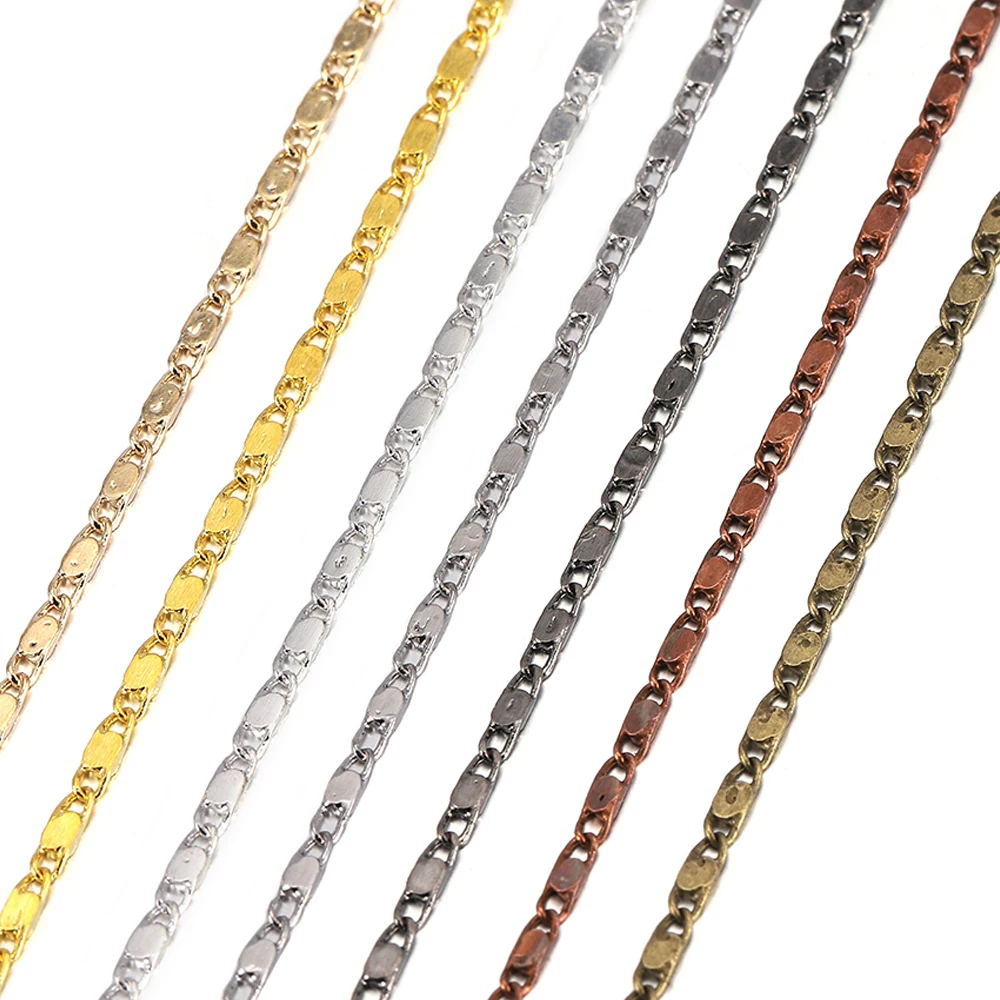 5m 1.6mm Copper Gold Press Rounding Chains Earring Anklet Necklace Bracelet For DIY Handcrafts Jewelry Making Accessories