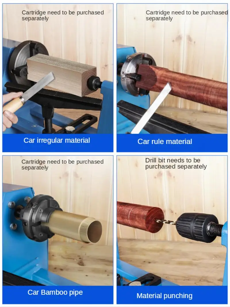 220V Household Multifunctional Woodworking Lathe Small DIY Desktop Beads Machine Milling Machine Wood Rotary Machine Standard