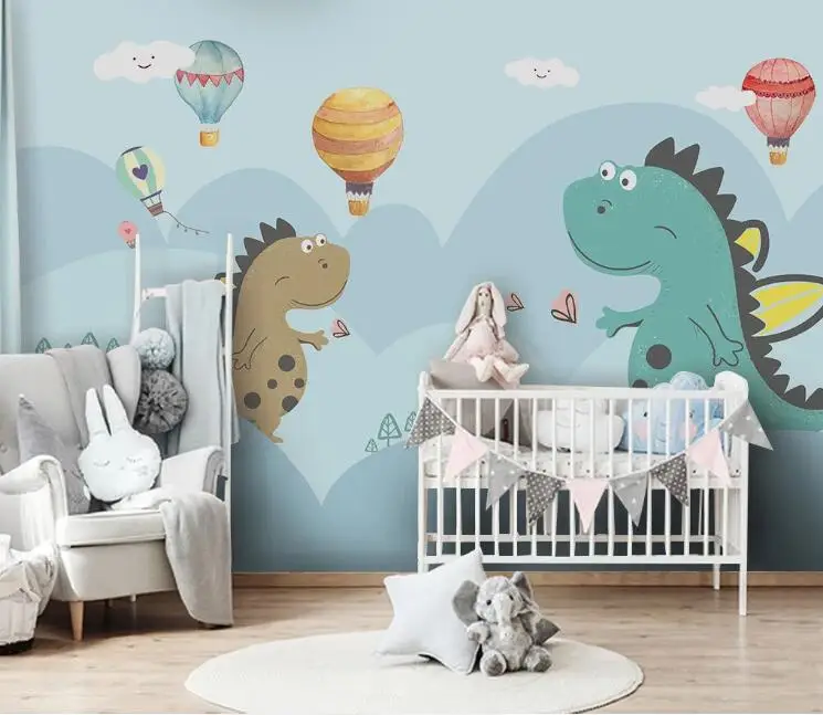 Custom papel de parede infantil, baby dinosaur mural for bedroom sofa TV background decoration waterproof wallpaper