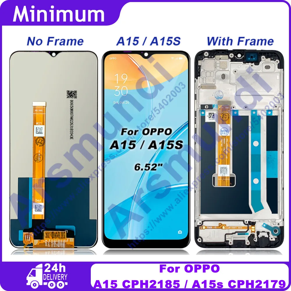 6.52\'\' For OPPO A15 CPH2185 LCD Display Touch Screen Digitizer Assembly Replacement For OPPO A15s CPH2179