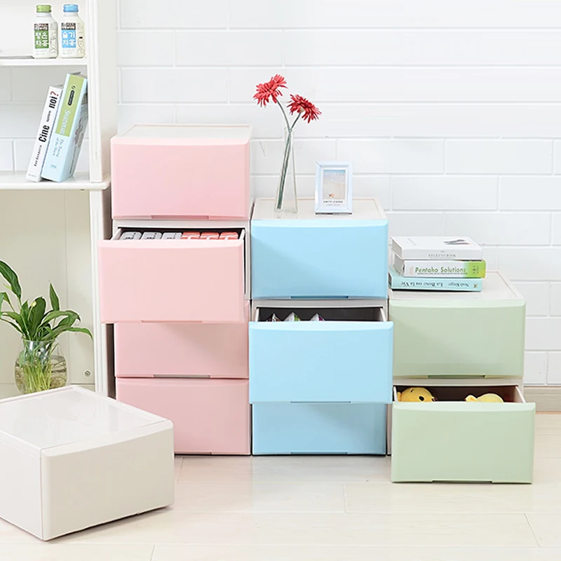 Storage box drawer type free combination large plastic household clothes box bedroom wardrobe clothes storage cabinet mx9101028