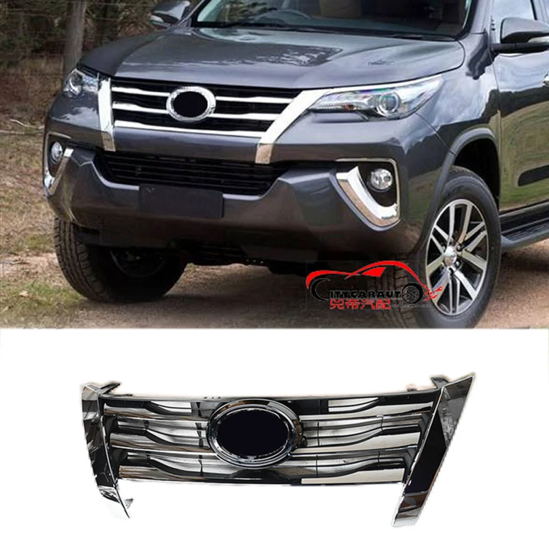 Modified For Fortuner Front Grill For Fortuner 2015 2016 2017 2018 Front Bumper Mesh Grill Cover Racing Grills Grille For Trims