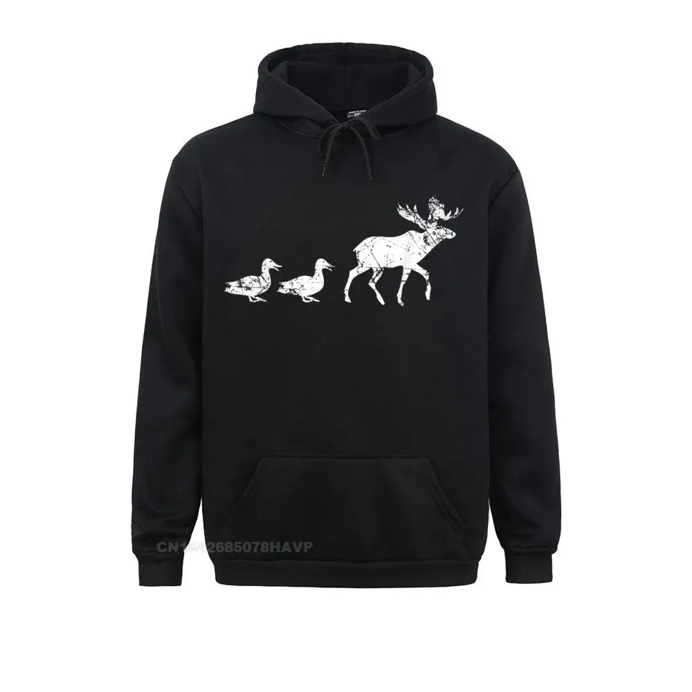 Funny Animal Pun Anime Hoodie Duck Hunting Outdoors Moose Hoodies Anime Sweater For Men Sweatshirts Custom Kawaii Fashion