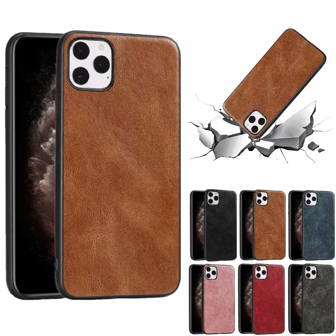 

10pcs/Lot Crazy Horse Phone Soft Cover Case For Iphone 14 13 12 Mini 11 Pro Xr Xs X Max 8 7 Plus