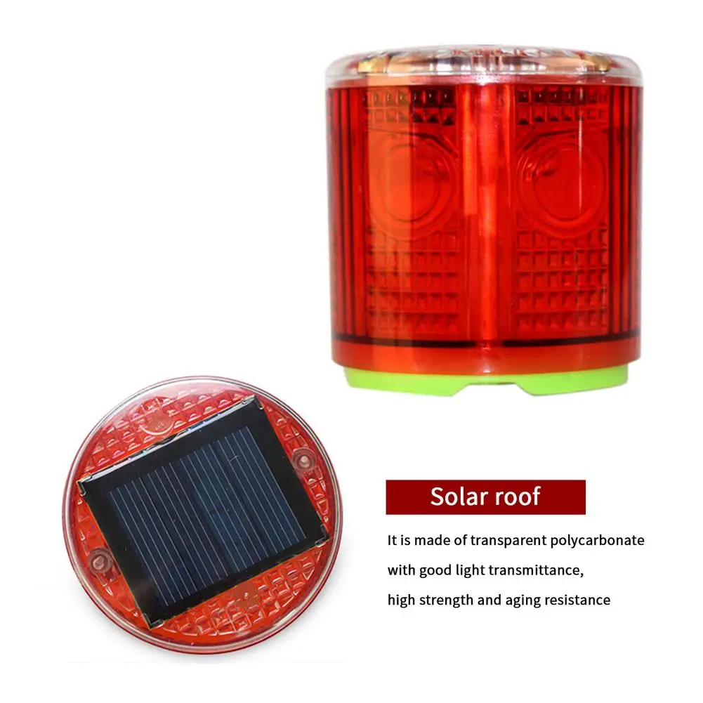 Solar LED Emergency Light Strong Magnetic Solar Powered Warning Lights Beacon Light Traffic Alarm Lights Tower Crane Lamp