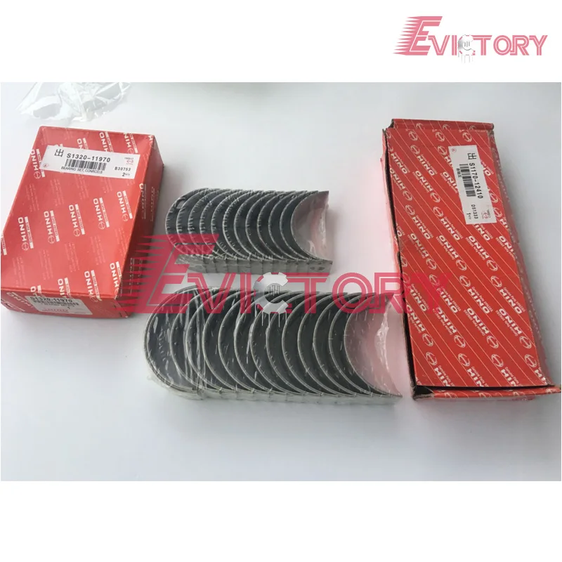 For HINO EH700 EH700T EH700-T overhaul gasket kit main conrod bearing + piston ring