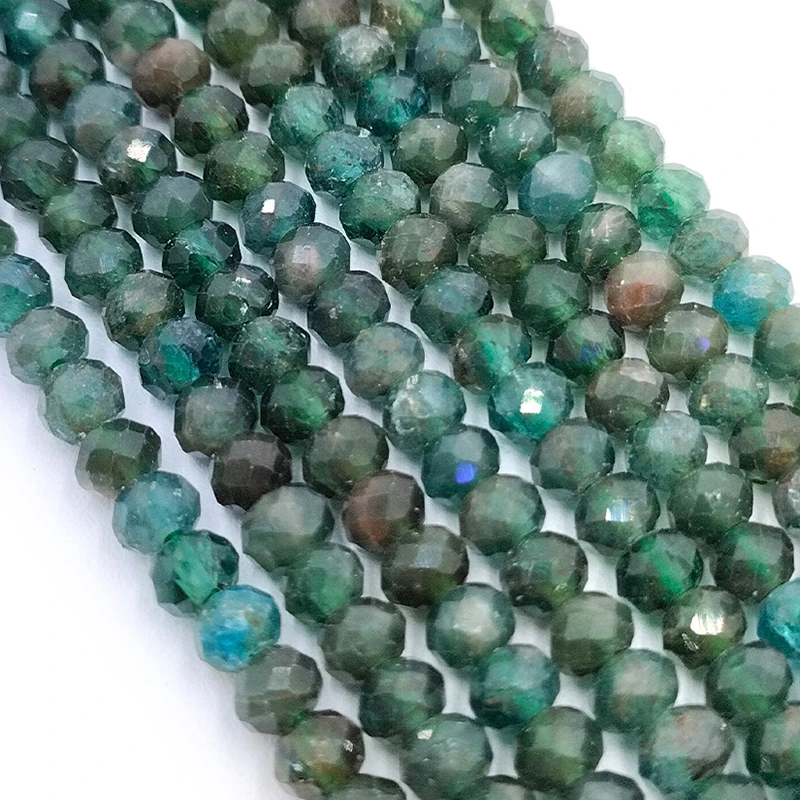 

Natural Faceted Green Apatite Beads Small Section Loose Spacer for Jewelry Making DIY Necklace Bracelet 15'' 3x4mm 4x6mm