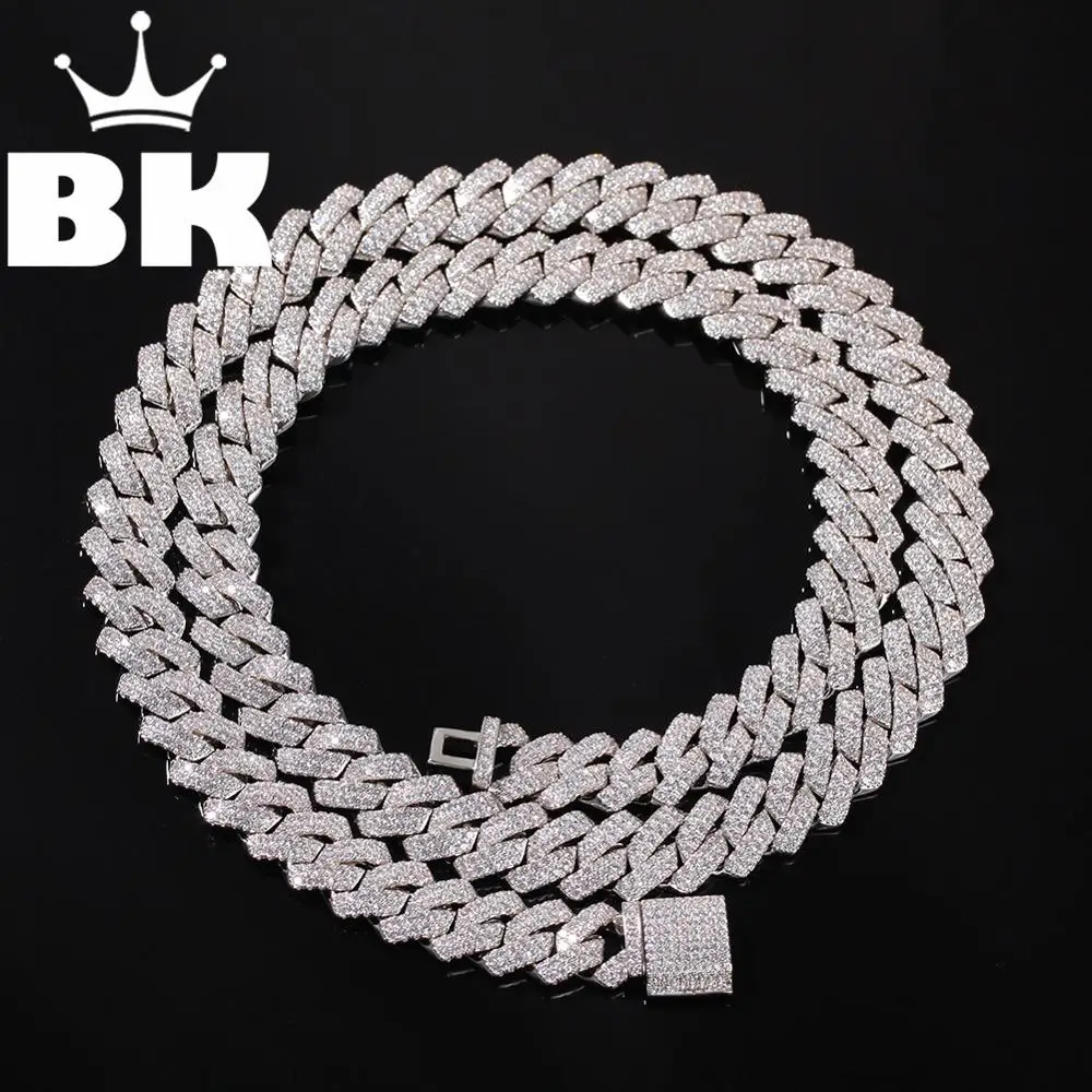 

13mm 2Row Zircon Miami Cuban Link Necklace Gold silver color Plated Luxury Copper Micro Paved CZ Cuban Chain 16/18/20/22/24inch