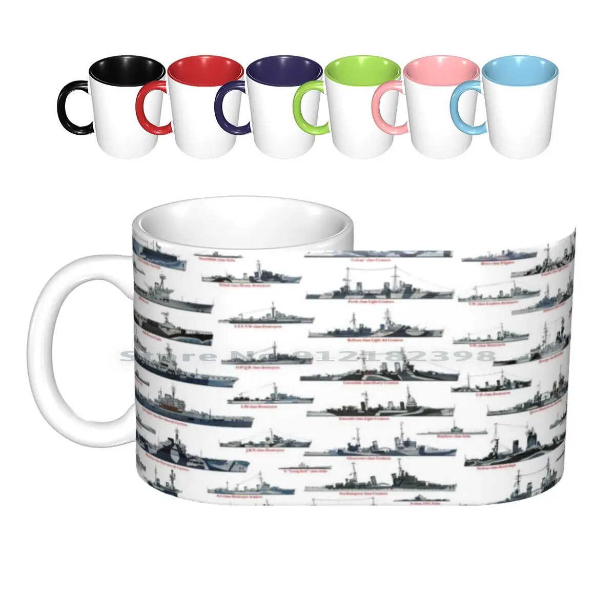 Royal Navy Ww2 Ceramic Mugs Coffee Cups Milk Tea Mug Ww2 Royal Navy Ships Fleet Battleship Types Creative Trending Vintage Gift