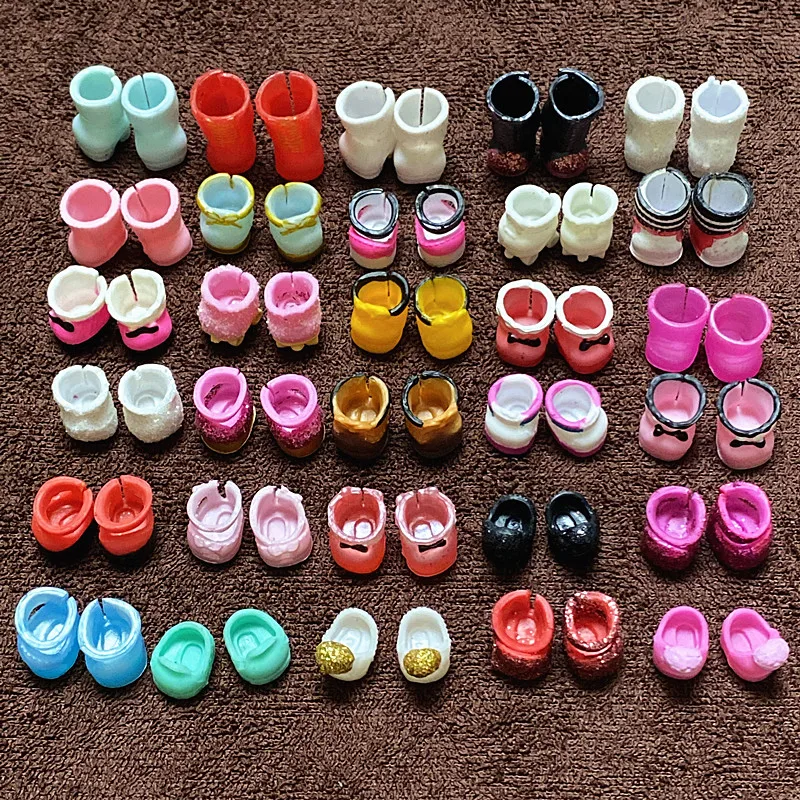 Random 10 Pairs/lot Original Mini Shoes Boots For LOLs 8cm Big Sister Dolls Doll Sandals Shoes Kids Gift Collection Playing Toy