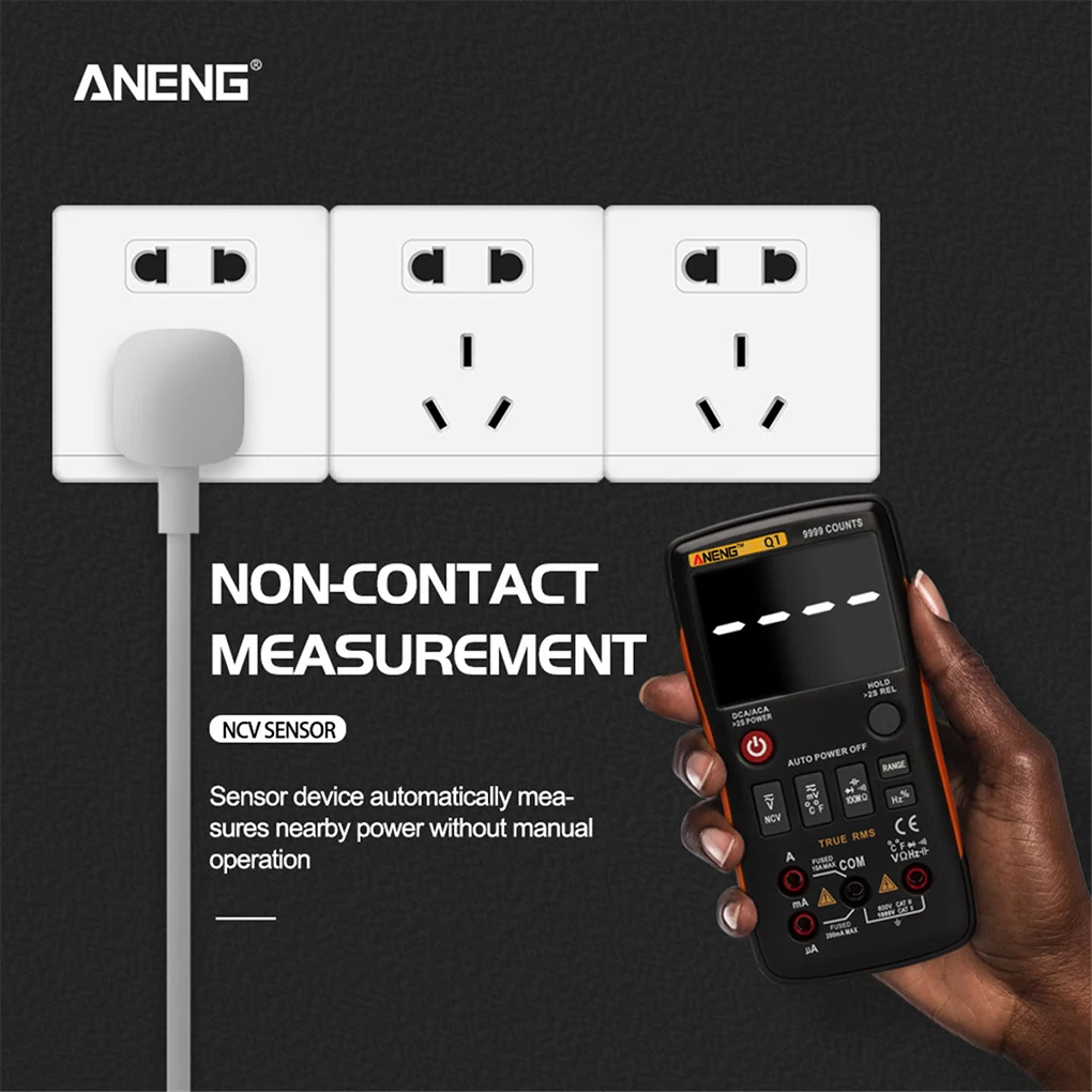 Imagem -02 - Digital Multímetro Tester Medidor de Resistência Eletrônico Isolado Bateria Operado Multifuncional Detector Aneng-q1