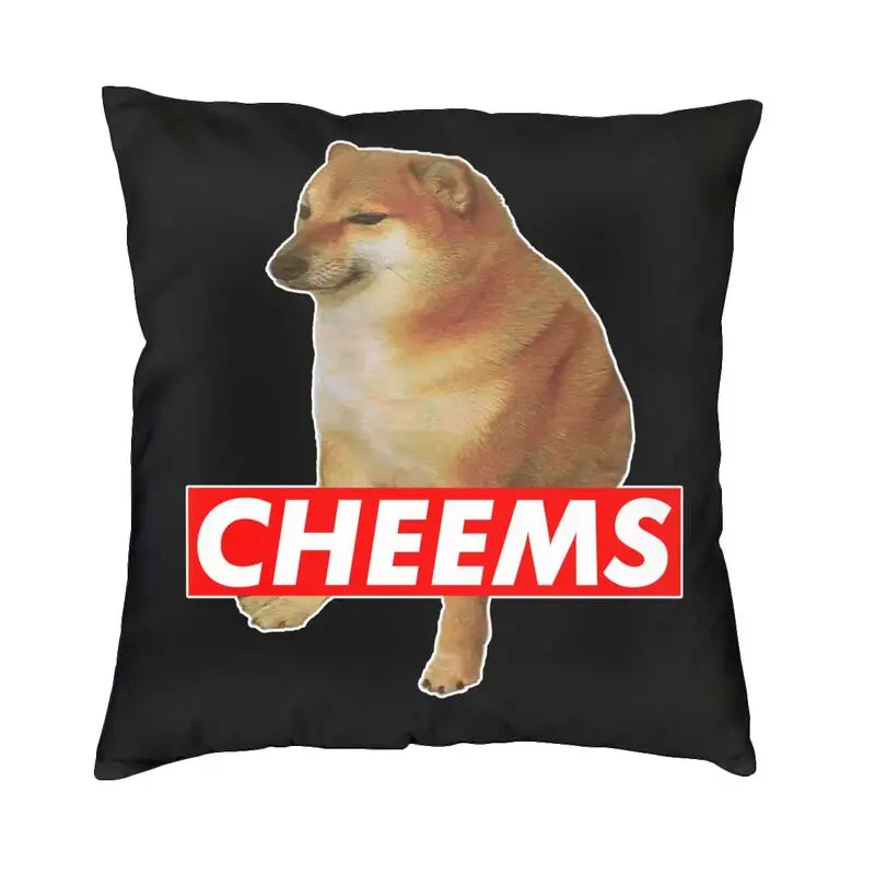 Vibrant Cheems Doge Square Pillow Case Home Decor 3D Double-sided Printing Shiba Inu Dog Cushion Cover For Living Room