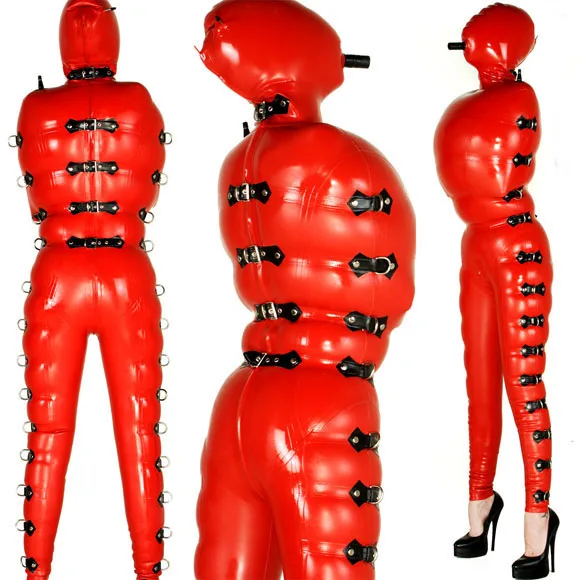 

Latex Rubber Catsuit Badysuit Mask Suit Inflatable Binding bundle Masquerade