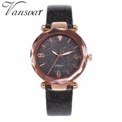 Pop Sale Vogue Women Starry Sky Watch Plush Ladies Leather Quartz Watch Vansvar Nice Relogio Feminino Fashionable