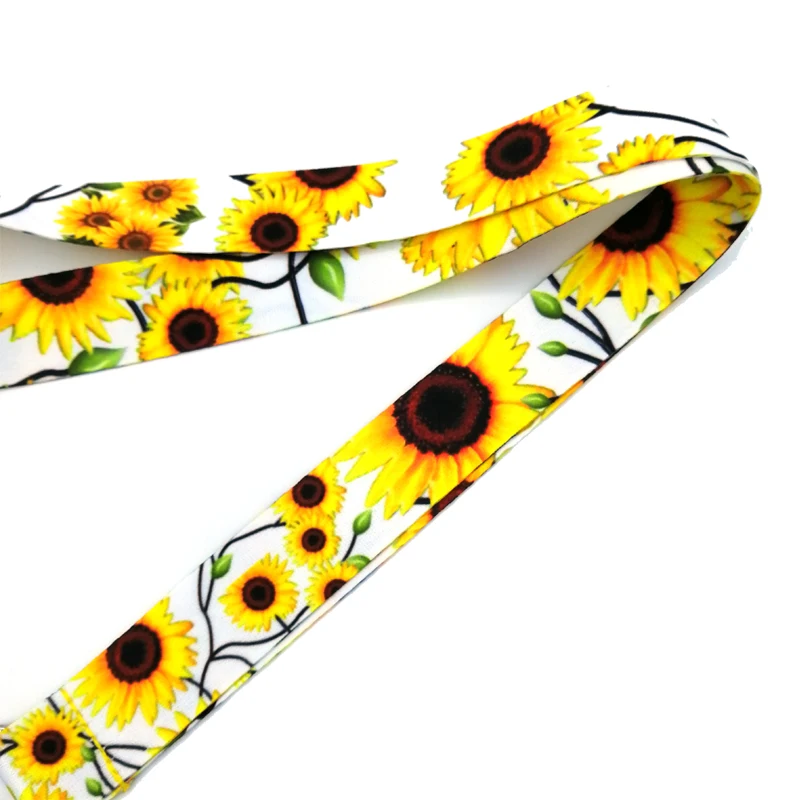 Sunflower Keychain Lanyards for Keys Neck Strap ID Card Badge Holder Mobile Phone Rope Necklace Webbing Ribbon Cuello Decor