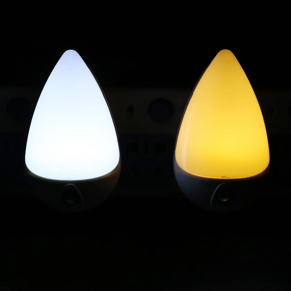 Smart led automatic adjustment night light sleep eye protection wall socket drop shape EU plug 90 degree rotation