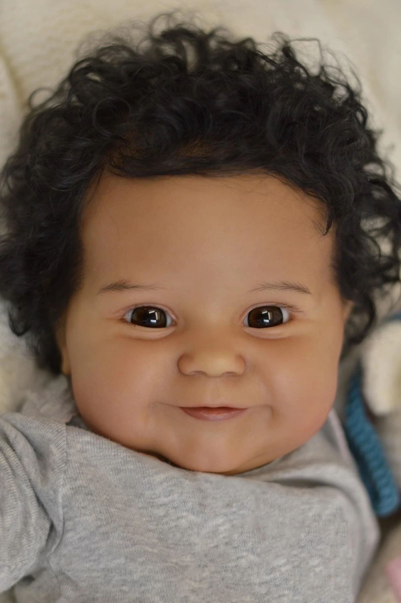 Npk 50cm corpo macio flexível reborn bebê menina maddie pele preta afro-americano bebê cabelo enraizado à mão