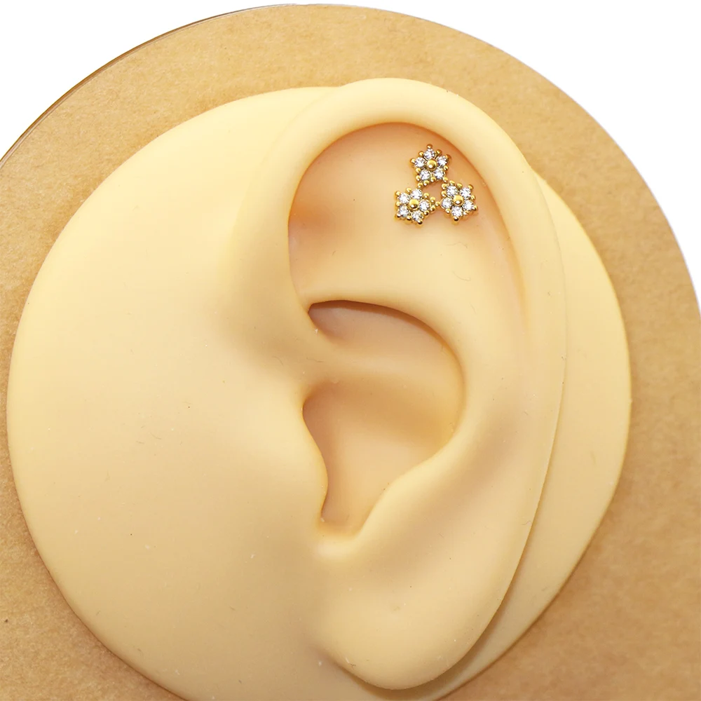 1 قطعة الجراحية الصلب 16 جرام Labret الدائري تشيكوسلوفاكيا زهرة الشفاه مسمار ميدوسا مونرو ثقب اللولب الغضروف الزنمة الفصوص قرط الاذن المرصع #3