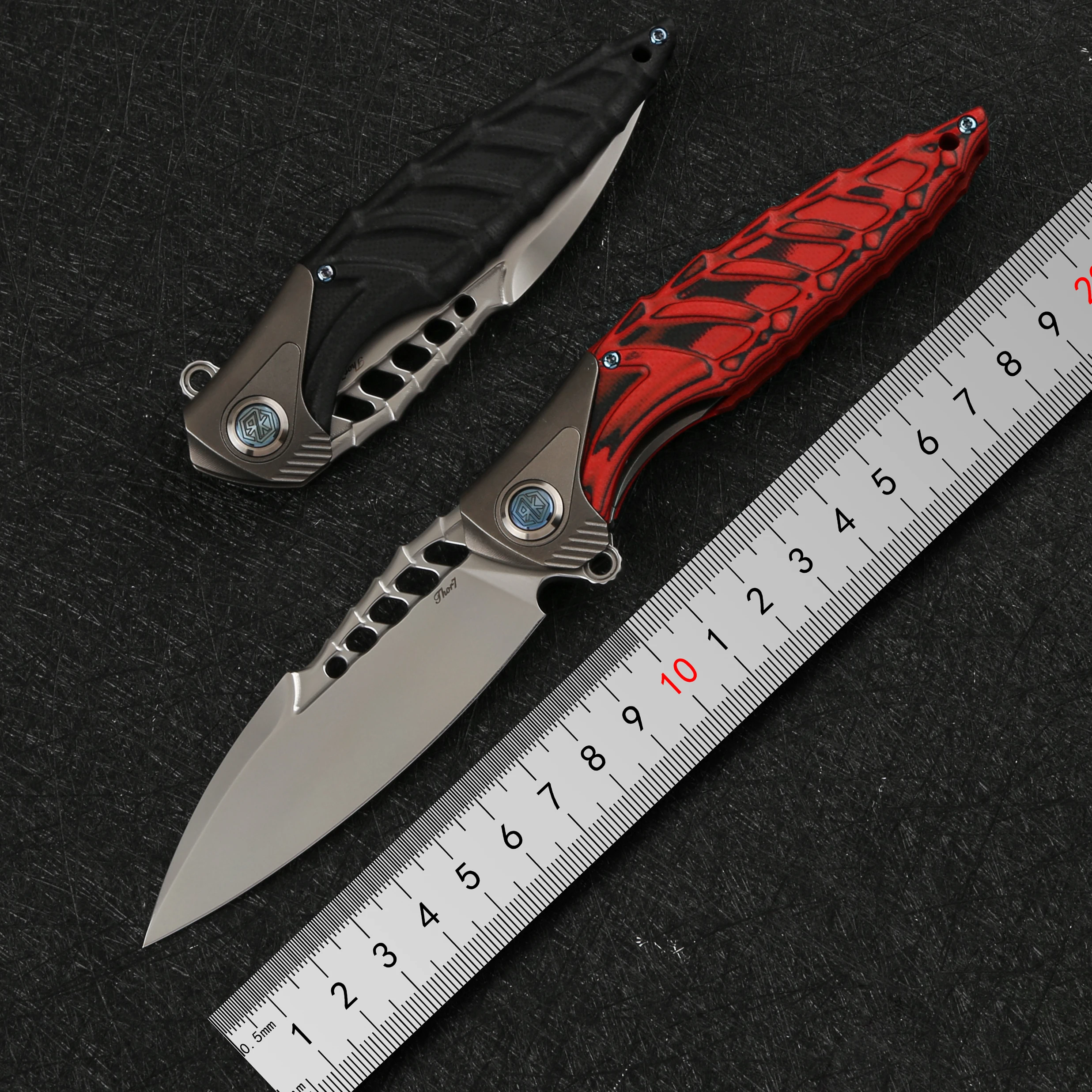 RIKE Thor 7 Flipper Folding Knife Real 154CM Blade Titanium Handle Outdoor Hunt Survival Knives EDC Tool Pocket Knives