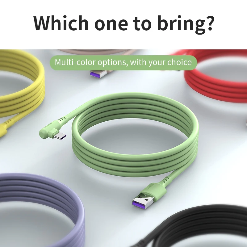 Câble USB 5A coudé à 90 degrés, charge rapide, Type C, pour téléphone portable, compatible avec Huawei P40 Xiaomi Redmi